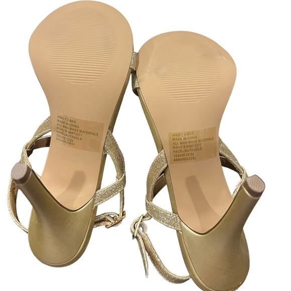 LC Lauren Conrad Hazelnuts Women's Dress Sandals 7.5 M gold shimmer - Picture 2 of 12